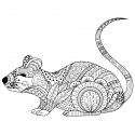 Мышь с узором зентангл