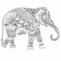 Слон с узором зентангл