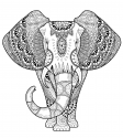 Слон покрытый зентангл узором