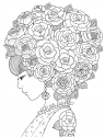 Девушка с прической с розами в волосах